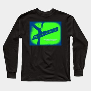 South Rainier Avenue Seattle, Washington Blue & Green CityPride Edition by Mistah Wilson Photography Long Sleeve T-Shirt